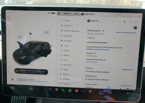 2022 Tesla Model Y from USA, damaged, VIN 7SAYGDEFXNF317900